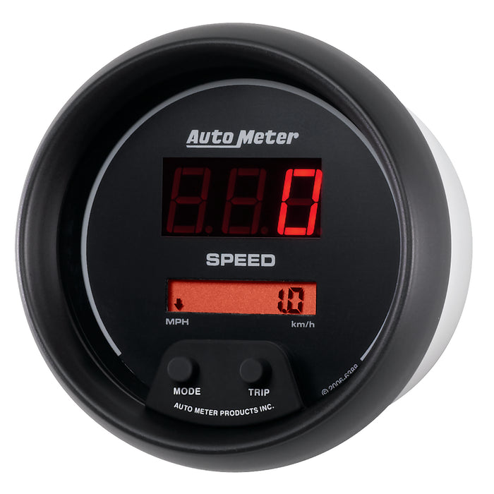 AutoMeter 6388 GAUGE; SPEEDO; 3 3/8in.; 260MPH/260KM/H; ELEC PROGRAM; DIGITAL; BLACK W/RED LED - Truck Part Superstore