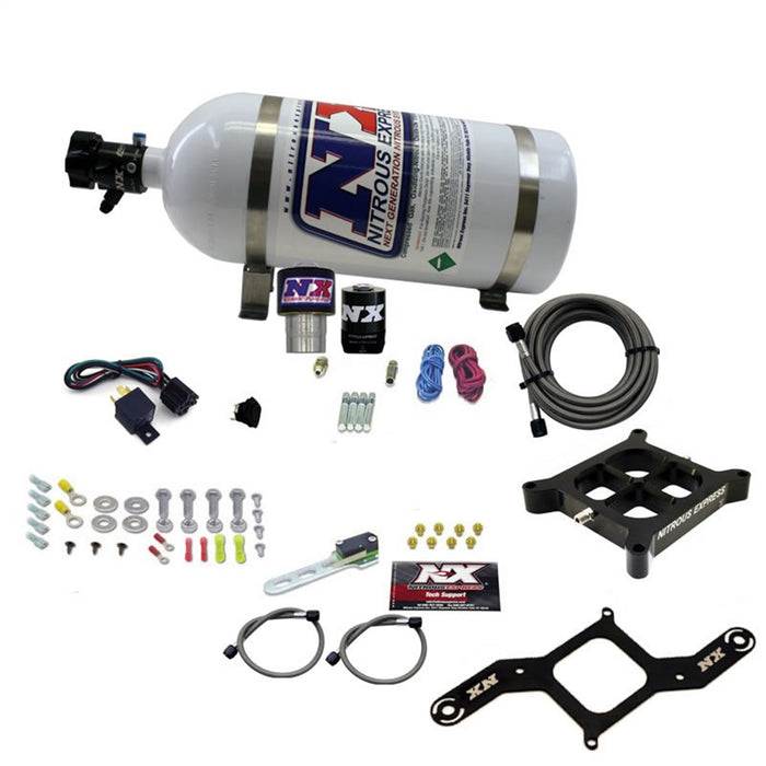 Nitrous Express 63940-10 SINGLE ENTRY CROSSBAR RNC .178 250-650HP (4150 FLANGE) W/10LB BOTTLE - Truck Part Superstore