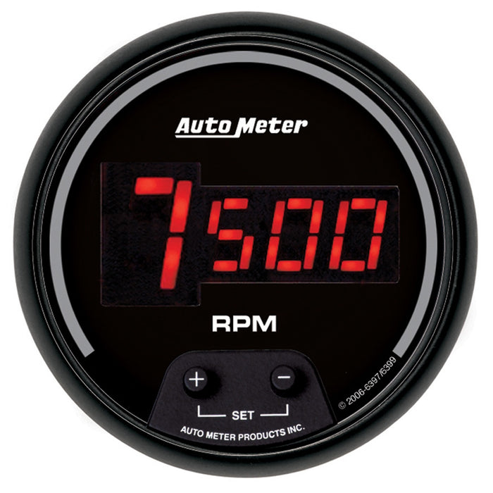 AutoMeter 6397 GAUGE; TACH; 3 3/8in.; 10K RPM; IN-DASH; DIGITAL; BLACK DIAL W/RED LED - Truck Part Superstore