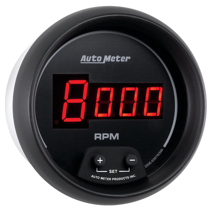 AutoMeter 6397 GAUGE; TACH; 3 3/8in.; 10K RPM; IN-DASH; DIGITAL; BLACK DIAL W/RED LED - Truck Part Superstore