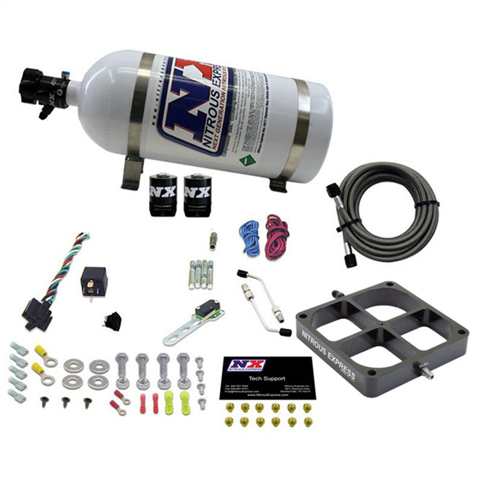 Nitrous Express 63980-10 SINGLE ENTRY CROSSBAR 8500 BASED THROTTLE BODY W/10 LB BOTTLE - Truck Part Superstore