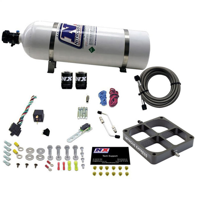 Nitrous Express 63980-15 Single Entry Crossbar 8500; Throttle Body w/15 lb. Bottle; - Truck Part Superstore