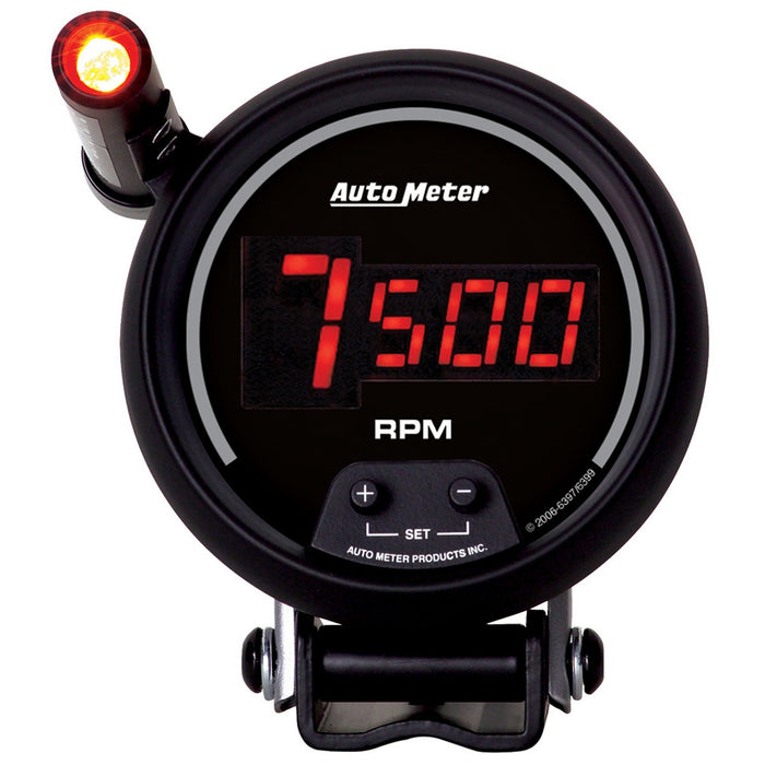 AutoMeter 6399 GAUGE; TACH; 3 3/4in.; 10K RPM; PEDESTAL W/QUICK-LITE; DIGITAL; BLK W/RED LED - Truck Part Superstore