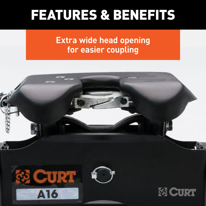 CURT 16033 A16 5th Wheel Hitch; Select Ford F-250; F-350; F-450; 8ft. Bed Puck System - Truck Part Superstore