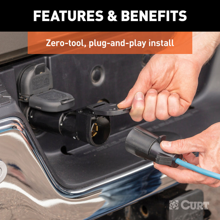 CURT 51180 Echo Mobile Trailer Brake Controller; 7-Way; Bluetooth Smartphone Connection - Truck Part Superstore