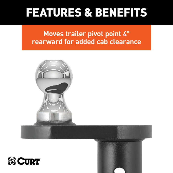 CURT 60602 Double Lock 2-5/16in. Offset Gooseneck Ball (4in. Rearward Offset) - Truck Part Superstore