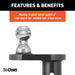 CURT 60602 Double Lock 2-5/16in. Offset Gooseneck Ball (4in. Rearward Offset) - Truck Part Superstore