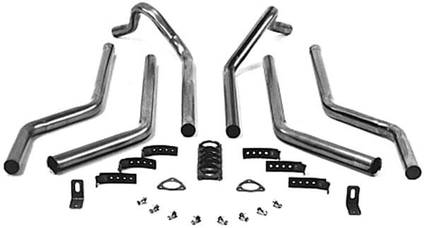 Flowtech 64000FLT Super Street Header Back Exhaust System; 2-1/4 in. Tubing; Dual Kit; Aluminized; - Truck Part Superstore