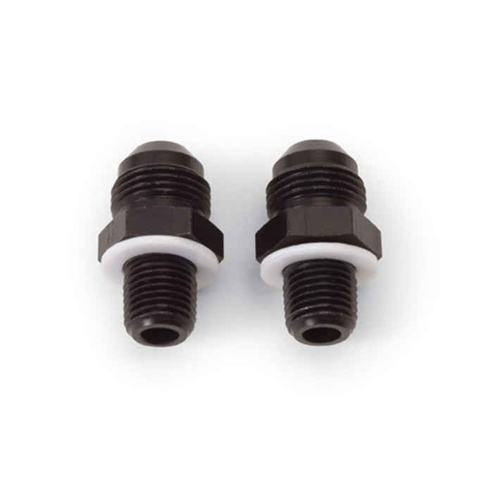 Russell 641400 Transmission Adapter Fitting; -08AN To 4L80; 2 Adapter Kit; Black/Zinc; - Truck Part Superstore