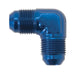 Russell 640740 90 Deg. Elbow To -8AN Flare Adapter Fitting; Blue Anodized; -8AN; - Truck Part Superstore