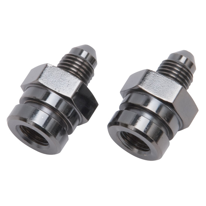 Russell 641293 Brake Adapter Fitting SAE; 3/8 in. x 24 IF Female; -3AN; Black; 2 pc.; - Truck Part Superstore