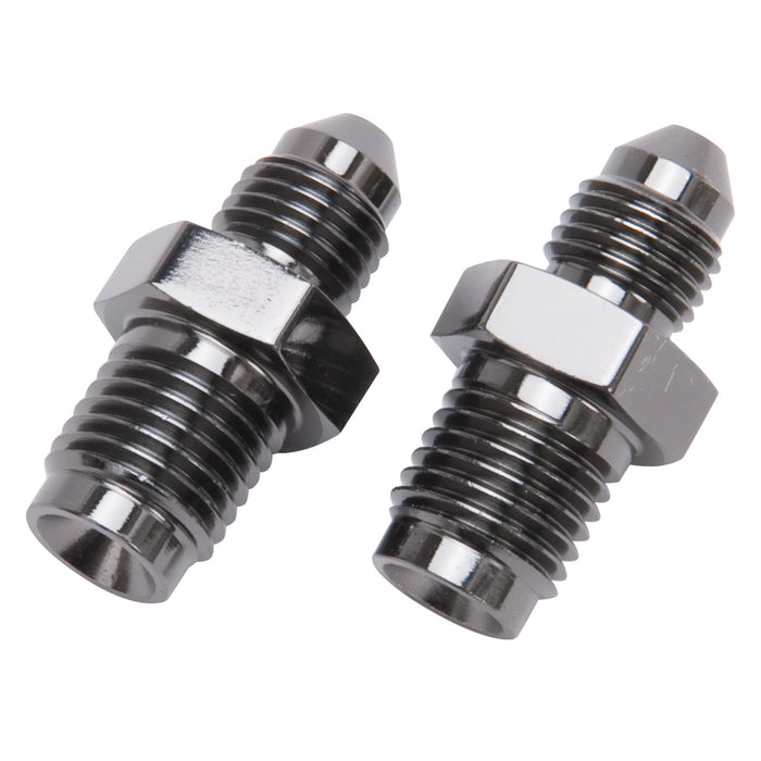 Russell 641323 Brake Adapter Fitting SAE; 7/16 in. x 20 IF Male; -3AN Male; Black; 2 pc.; - Truck Part Superstore