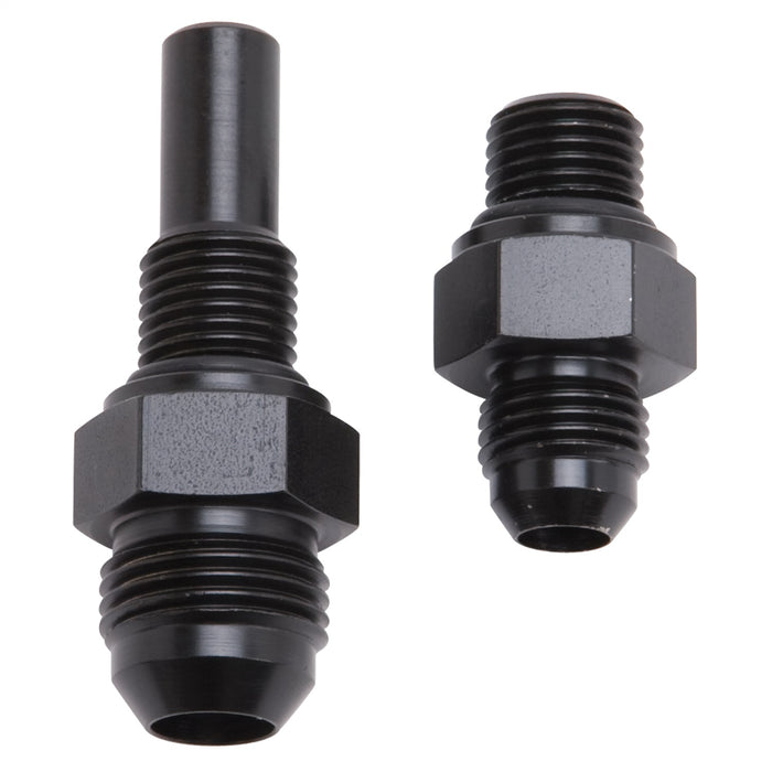 Russell 641400 Transmission Adapter Fitting; -08AN To 4L80; 2 Adapter Kit; Black/Zinc; - Truck Part Superstore