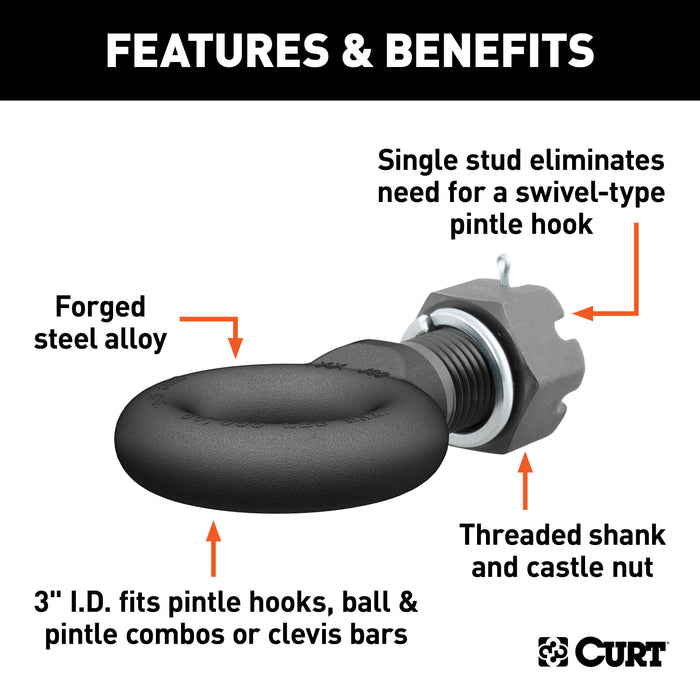 CURT 48530 Lunette Ring (45;000 lbs. 3in. I.D.) - Truck Part Superstore