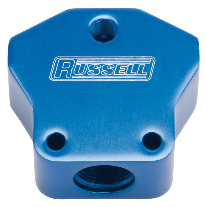 Russell 650420 Fuel Block Billet Y Block w/AN Port - Truck Part Superstore
