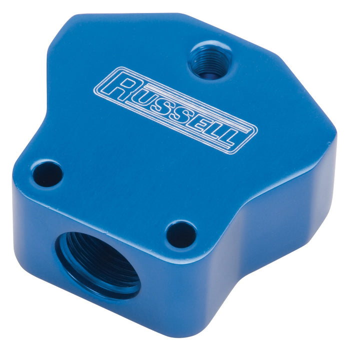 Russell 650420 Fuel Block Billet Y Block w/AN Port - Truck Part Superstore