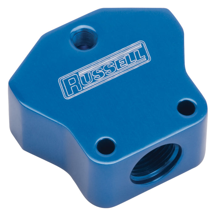 Russell 650420 Fuel Block Billet Y Block w/AN Port - Truck Part Superstore