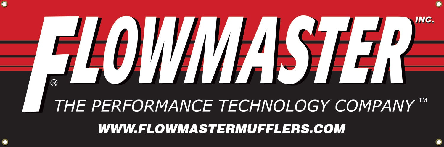 Flowmaster 651703 Banner; Large Flowmaster Banner; 84 in. x 24 in.; Vinyl; Red And Black; - Truck Part Superstore