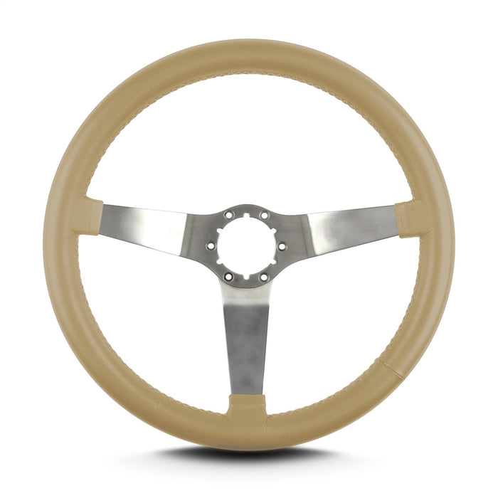 Lokar 65209 Lecarra Vette 3 Steering Wheel; Tan; Brushed Spokes; 14 in. Standard Grip; - Truck Part Superstore