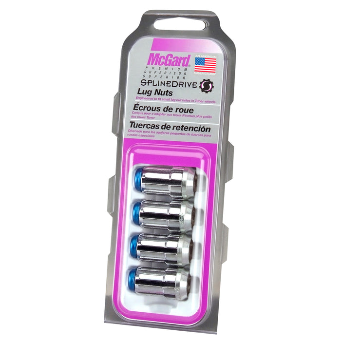 McGard 65340BC Tuner Style Cone Seat Lug Nuts-Chrome w/Blue Caps - Truck Part Superstore