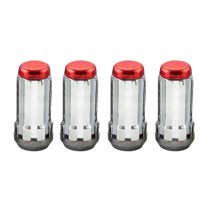 McGard 65340RC Tuner Style Cone Seat Lug Nuts-Chrome w/Red Caps - Truck Part Superstore