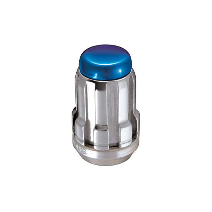 McGard 65354BC Tuner Style Cone Seat Lug Nuts-Chrome w/Blue Caps - Truck Part Superstore