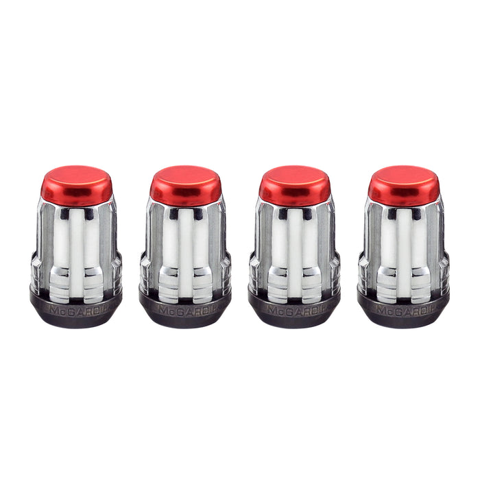 McGard 65354RC Tuner Style Cone Seat Lug Nuts-Chrome w/Red Caps - Truck Part Superstore
