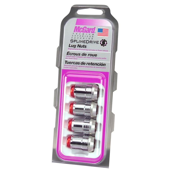 McGard 65354RC Tuner Style Cone Seat Lug Nuts-Chrome w/Red Caps - Truck Part Superstore