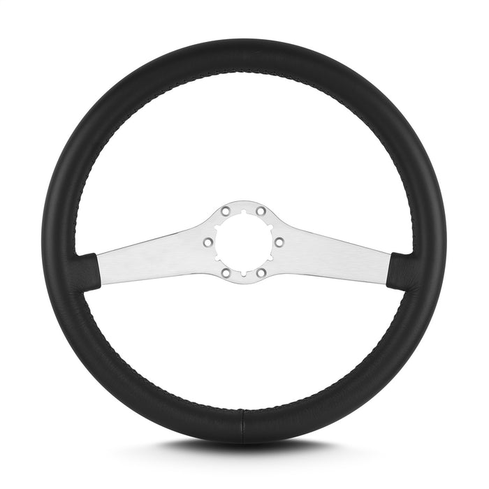 Lokar 65401 Lecarra Two Smooth Steering Wheel; Black; Brushed Spokes; 14 in. Standard Grip; - Truck Part Superstore