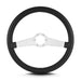 Lokar 65401 Lecarra Two Smooth Steering Wheel; Black; Brushed Spokes; 14 in. Standard Grip; - Truck Part Superstore
