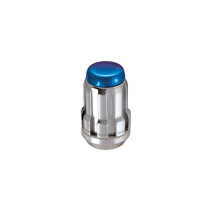 McGard 65454BC Tuner Style Cone Seat Wheel Installation Kit-Chrome w/Blue Caps - Truck Part Superstore