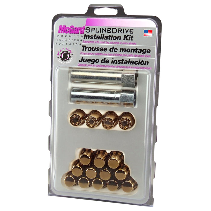 McGard 65454GDC Tuner Style Cone Seat Wheel Installation Kit-Gold-Clamshell - Truck Part Superstore