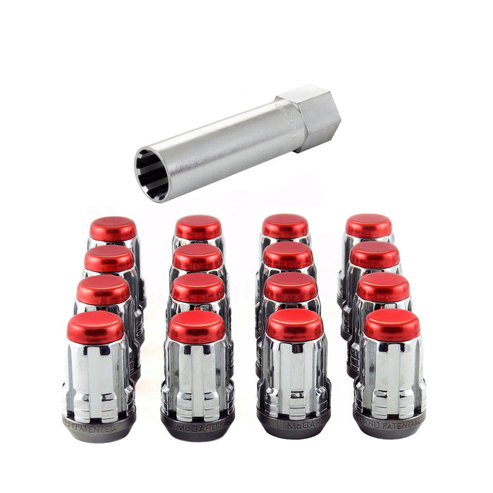 McGard 65454RCC Tuner Style Cone Seat Wheel Installation Kit-Chrome w/Red Cap-Clamshell - Truck Part Superstore
