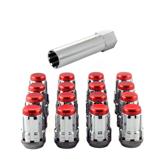 McGard 65457RCC Tuner Style Cone Seat Wheel Installation Kit-Chrome w/Red Cap-Clamshell - Truck Part Superstore