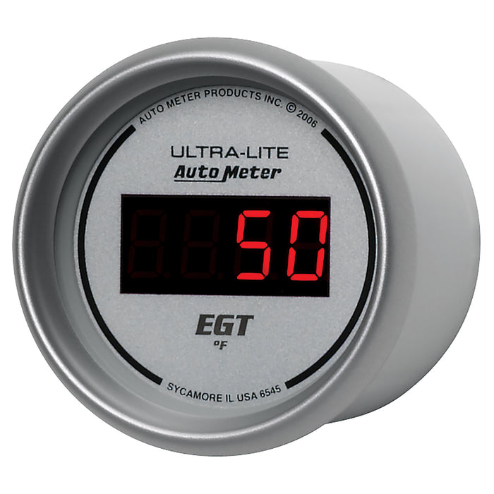 AutoMeter 6545 GAUGE; PYROMETER (EGT); 2 1/16in.; 1600deg.F; DIGITAL; SILVER DIAL W/RED LED - Truck Part Superstore