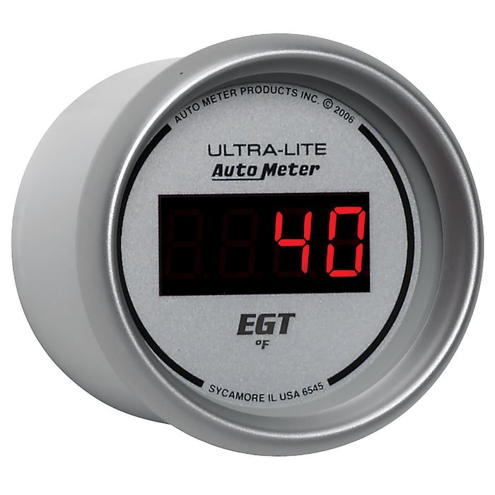 AutoMeter 6545 GAUGE; PYROMETER (EGT); 2 1/16in.; 1600deg.F; DIGITAL; SILVER DIAL W/RED LED - Truck Part Superstore
