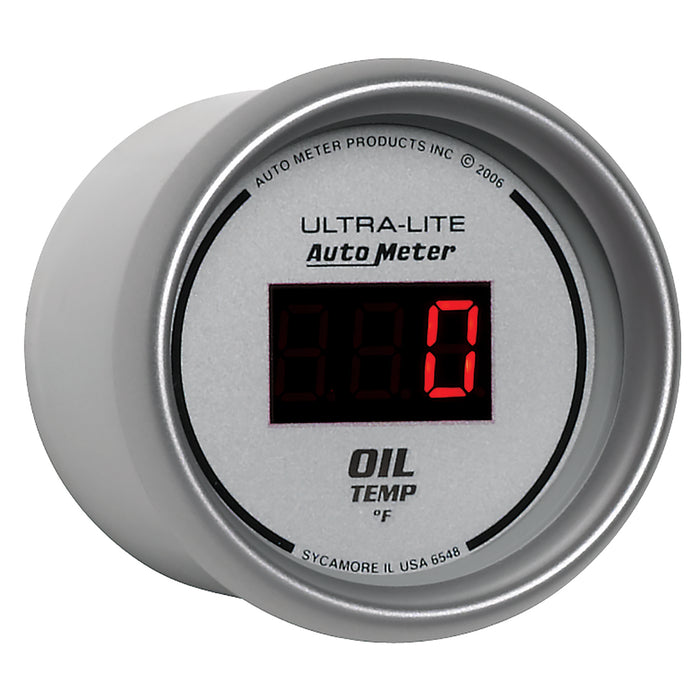 AutoMeter 6548 GAUGE; OIL TEMP; 2 1/16in.; 340deg.F; DIGITAL; SILVER DIAL W/RED LED - Truck Part Superstore