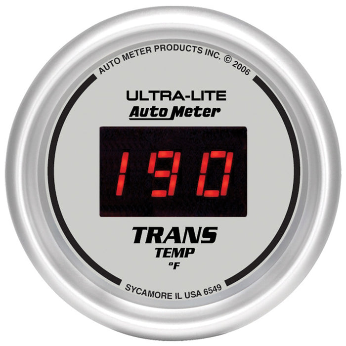 AutoMeter 6549 GAUGE; TRANS TEMP; 2 1/16in.; 340deg.F; DIGITAL; SILVER DIAL W/RED LED - Truck Part Superstore