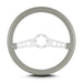 Lokar 65507 Lecarra SS Steering Wheel; Light Grey; Brushed Spokes; 14 in. Standard Grip; - Truck Part Superstore