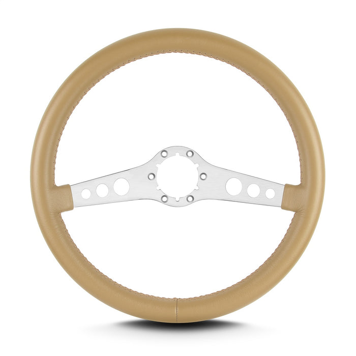 Lokar 65509 Lecarra SS Steering Wheel; Tan; Brushed Spokes; 14 in. Standard Grip; - Truck Part Superstore