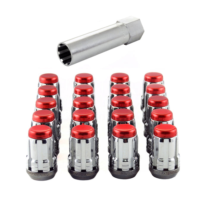 McGard 65554RCC Tuner Style Cone Seat Wheel Installation Kit-Chrome w/Red Cap-Clamshell - Truck Part Superstore
