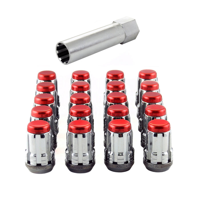 McGard 65557RCC Tuner Style Cone Seat Wheel Installation Kit-Chrome w/Red Cap-Clamshell - Truck Part Superstore