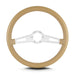 Lokar 65709 Lecarra Teardrop Steering Wheel; Tan; 2 Brushed Spokes; 14 in. Standard Grip; - Truck Part Superstore