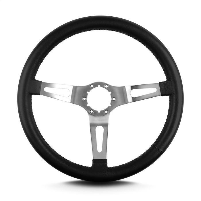 Lokar 65801 Lecarra Teardrop Steering Wheel; Black; 3 Brushed Spokes; 14 in. Standard Grip; - Truck Part Superstore