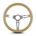 Lokar 65809 Lecarra Teardrop Steering Wheel; Tan; 3 Brushed Spokes; 14 in. Standard Grip; - Truck Part Superstore
