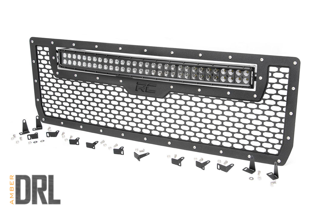 Rough Country 70190BDA Sierra Mesh Grille 30 Inch Dual Row Black Series LED w/Amber DRL 14-15 Sierra 1500 Rough Country - Truck Part Superstore