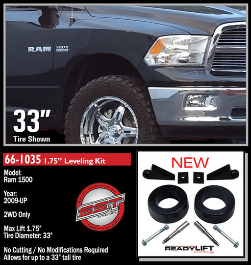 ReadyLift 66-1035 Front Leveling Kit; 1.75 in. Lift; w/Coil Spacers; Allows Up To 33 in. Tire; - Truck Part Superstore