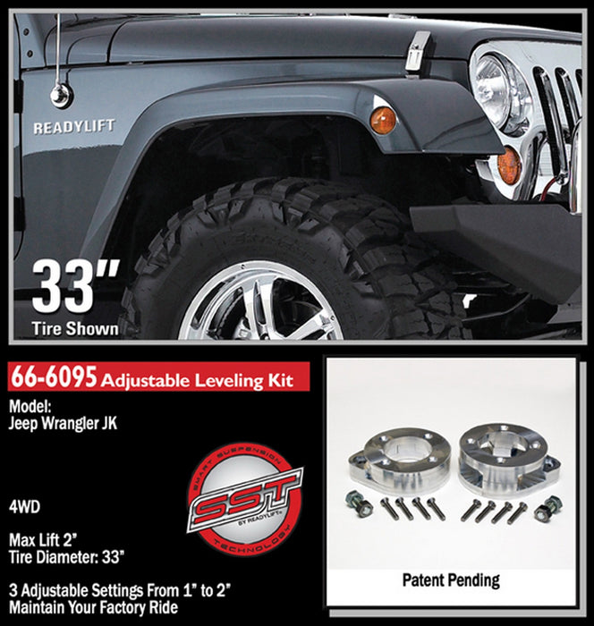 ReadyLift 66-6095 Front Leveling Kit; 1-2 in. Lift; w/Coil Spacers; Allows Up To 33 in. Tire; - Truck Part Superstore