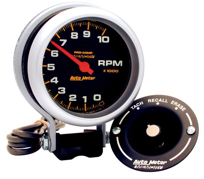 AutoMeter 6601 GAUGE; TACHOMETER; 3 3/4in.; 10K RPM; PEDESTAL W/PEAK MEMORY; PRO-COMP - Truck Part Superstore