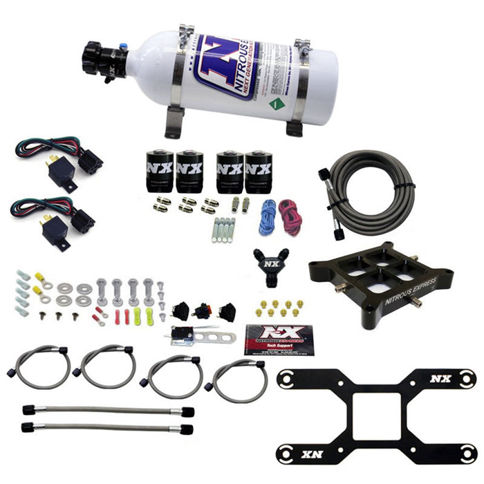 Nitrous Express 66042-05 4150 DUAL STAGE BILLET CROSSBAR; (50-300/100-500HP) WITH 5LB BOTTLE. - Truck Part Superstore